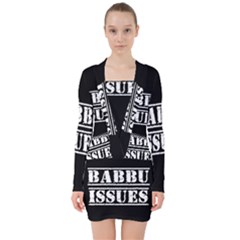 Babbu Issues - Italian Daddy Issues V-neck Bodycon Long Sleeve Dress by ConteMonfrey