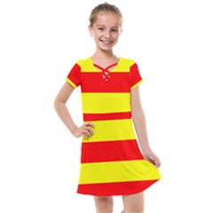 Aust Agder Flag Kids  Cross Web Dress by tony4urban