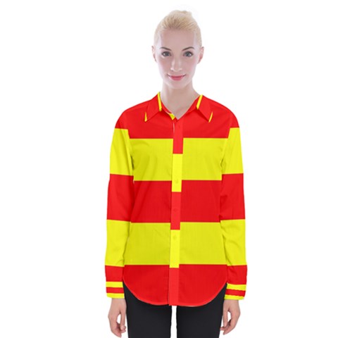 Aust Agder Flag Womens Long Sleeve Shirt by tony4urban