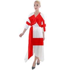 Bologna Flag Quarter Sleeve Wrap Front Maxi Dress by tony4urban