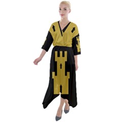 Finnmark Flag Quarter Sleeve Wrap Front Maxi Dress by tony4urban