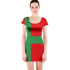 Bornholm Denmark Flag Short Sleeve Bodycon Dress by tony4urban