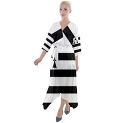 Brittany Flag Quarter Sleeve Wrap Front Maxi Dress by tony4urban