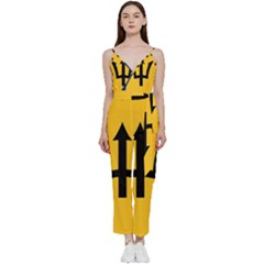 Barbados V-neck Spaghetti Strap Tie Front Jumpsuit by tony4urban