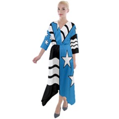 Aargau Quarter Sleeve Wrap Front Maxi Dress by tony4urban