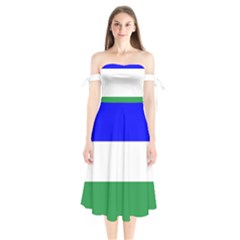 Ladinia Flag Shoulder Tie Bardot Midi Dress by tony4urban