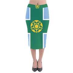 Derbyshire Flag Velvet Midi Pencil Skirt by tony4urban