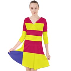 Kosicky Flag Quarter Sleeve Front Wrap Dress by tony4urban