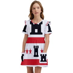 Drenthe Flag Kids  Frilly Sleeves Pocket Dress by tony4urban