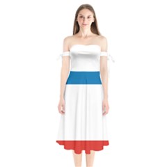 Crimea Flag Shoulder Tie Bardot Midi Dress by tony4urban