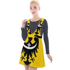 Dolnoslaskie Flag Plunge Pinafore Velour Dress by tony4urban