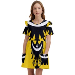 Dolnoslaskie Flag Kids  Frilly Sleeves Pocket Dress by tony4urban