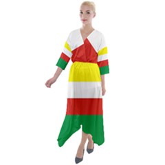 Lubuskie Flag Quarter Sleeve Wrap Front Maxi Dress by tony4urban