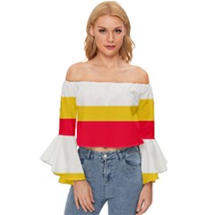 Malopolskie Flag Off Shoulder Flutter Bell Sleeve Top by tony4urban