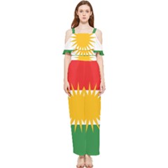 Kurdistan Flag Draped Sleeveless Chiffon Jumpsuit by tony4urban