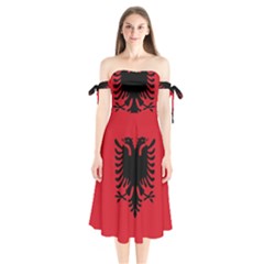 Albania Shoulder Tie Bardot Midi Dress by tony4urban