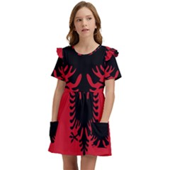 Albania Kids  Frilly Sleeves Pocket Dress by tony4urban