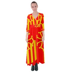 Languedoc Roussillon Flag Button Up Maxi Dress by tony4urban