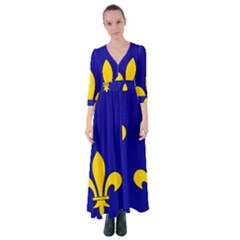 Ile De France Flag Button Up Maxi Dress by tony4urban