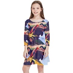 Berwyn Car Kebob Kids  Quarter Sleeve Skater Dress by StarvingArtisan