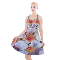 Daisy Painting  Halter Party Swing Dress  by StarvingArtisan