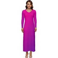 Love Is In The Flair Long Sleeve Velour Longline Maxi Dress by gracefashion