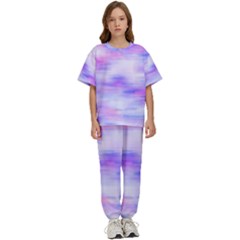 Bright Colored Stain Abstract Pattern Kids  Tee And Pants Sports Set by dflcprintsclothing