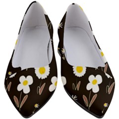 Daisy Flowers White Yellow Black  Women s Block Heels  by Mazipoodles