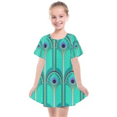 Gradient Art Deco Pattern Design Kids  Smock Dress by artworkshop