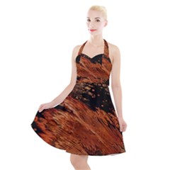 Painting Wallpaper Halter Party Swing Dress  by artworkshop