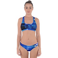 Pattern Blue Logo Cross Back Hipster Bikini Set by artworkshop