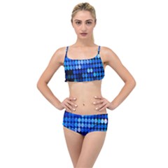 Pattern Blue Logo Layered Top Bikini Set by artworkshop