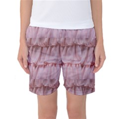 Pink Chiffon Cotton Candy Frills Women s Basketball Shorts by PollyParadiseBoutique7