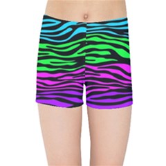 Colorful Zebra Kids  Sports Shorts by Angelandspot