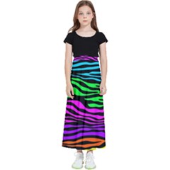 Colorful Zebra Kids  Flared Maxi Skirt by Angelandspot