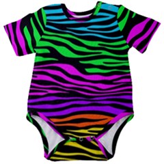 Colorful Zebra Baby Short Sleeve Bodysuit by Angelandspot