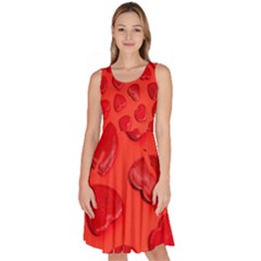 Valentine Day Heart Pattern  Knee Length Skater Dress With Pockets by artworkshop