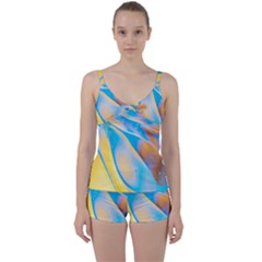 Water And Sunflower Oil Tie Front Two Piece Tankini by artworkshop