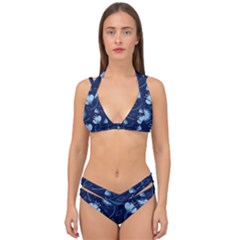 Flower Double Strap Halter Bikini Set by zappwaits