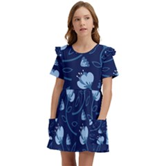 Flower Kids  Frilly Sleeves Pocket Dress by zappwaits