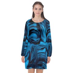 Texture Background Long Sleeve Chiffon Shift Dress  by artworkshop