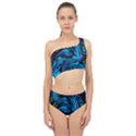 Texture Background Spliced Up Two Piece Swimsuit View1