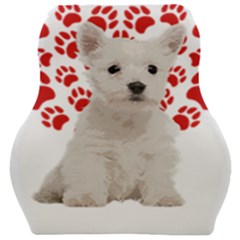 West Highland White Terrier Gift T- Shirt Cute West Highland White Terrier Valentine Heart Paw West Car Seat Velour Cushion  by maxcute