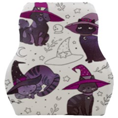 Witch Cat T- Shirt Cute Fantasy Space Witch Cats T- Shirt Car Seat Velour Cushion  by maxcute