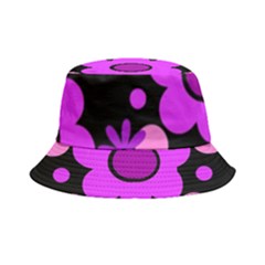 Flowers Pearl And Donuts Lilac Blush Pink Magenta Black  Bucket Hat by Mazipoodles