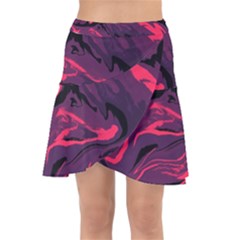 Abstract Pattern Texture Art Wrap Front Skirt by Ravend