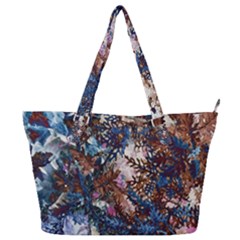 Brown Leaves Full Print Shoulder Bag by DinkovaArt