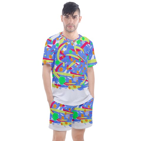 Abstact Pattern T- Shirt Abstact Pattern T- Shirt Men s Mesh Tee And Shorts Set by maxcute