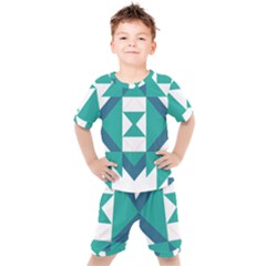 Abstract Pattern T- Shirt Hourglass Pattern Kids  Tee And Shorts Set by maxcute