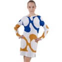 Abstract Swirl Gold And Blue Pattern T- Shirt Abstract Swirl Gold And Blue Pattern T- Shirt Long Sleeve Hoodie Dress View1